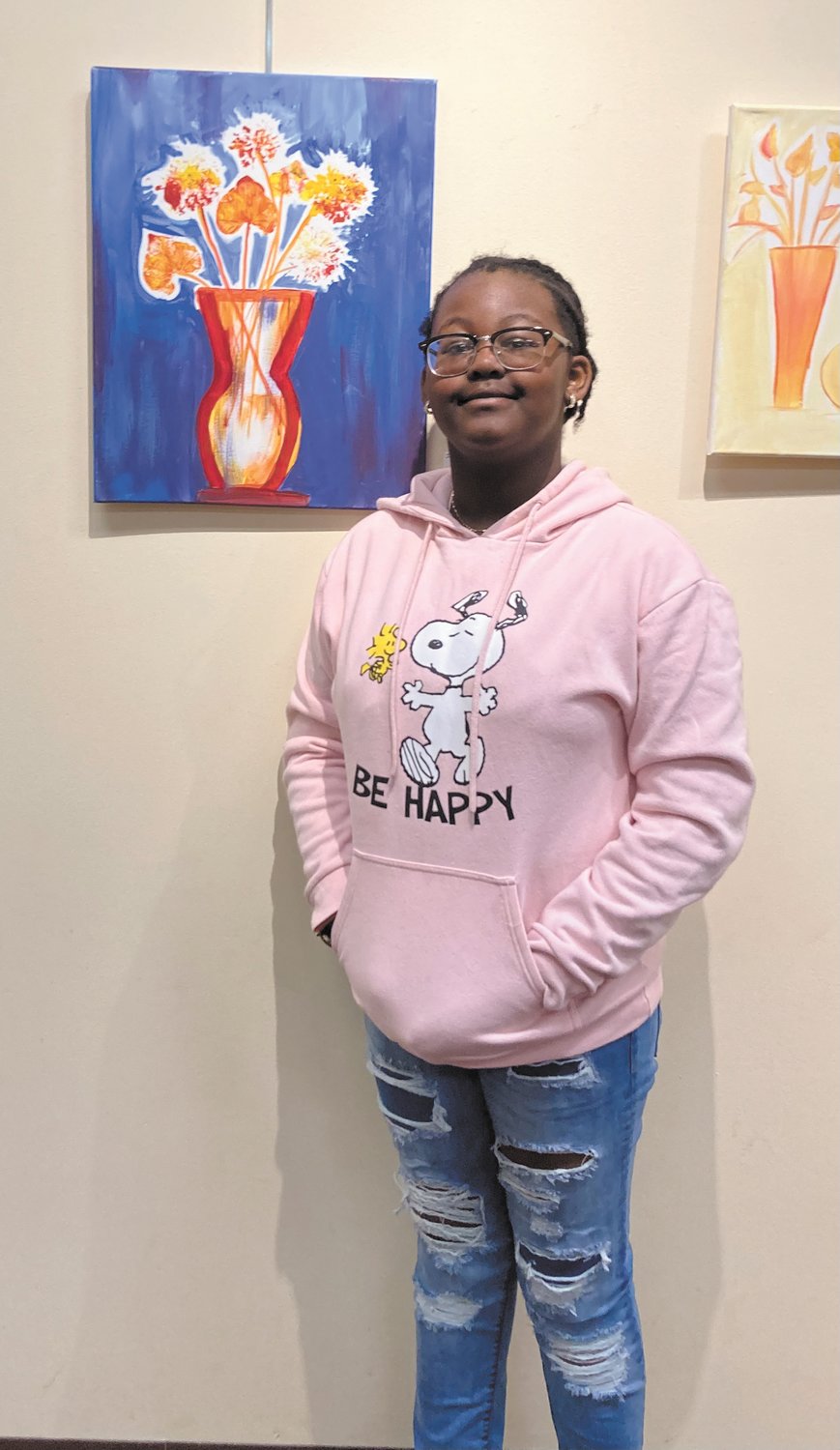 FUN AND CREATIVE: Isabellee Jolivert, 10, has attended Esperanza Hope’s art program for the past three years. Out of all the artwork she completed this past October, this piece is her favorite.